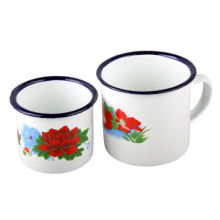 Caneca esmaltada de 8cm com jante Ss